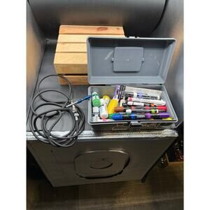 Central Pneumatic Air Brush 95810 with Lot of Acrylic Paints/Markers